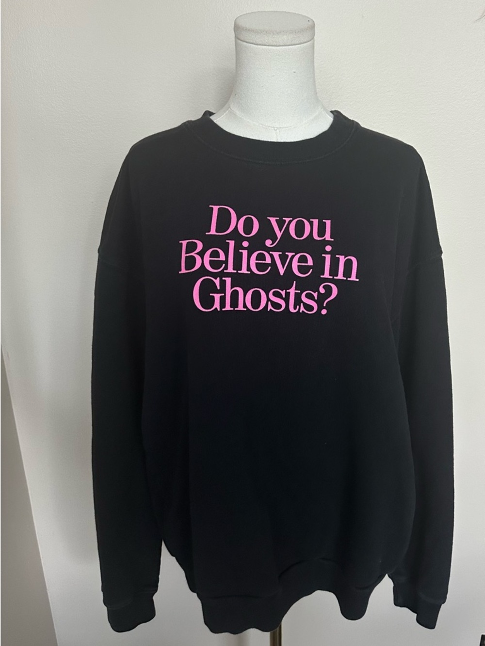 Lonely Ghost "Do You Believe In Ghosts?" Crewneck XL Black Pink Streetwear